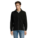 Branded Men's Zipped Fleece Jacket in Black