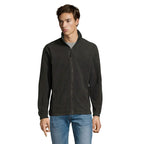 Branded Men's Zipped Fleece Jacket in Black