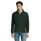Branded Men's Zipped Fleece Jacket in Green