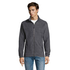 Branded Men's Zipped Fleece Jacket in Grey