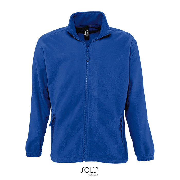 Branded Men's Zipped Fleece Jacket in Blue