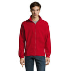 Branded Men's Zipped Fleece Jacket in Red