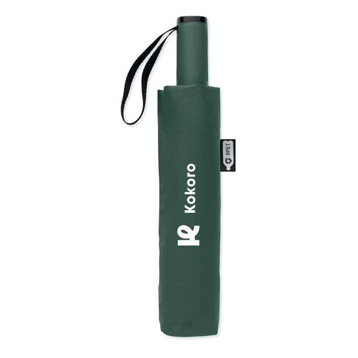 Green umbrella with 'Kokoro' branding on a white background