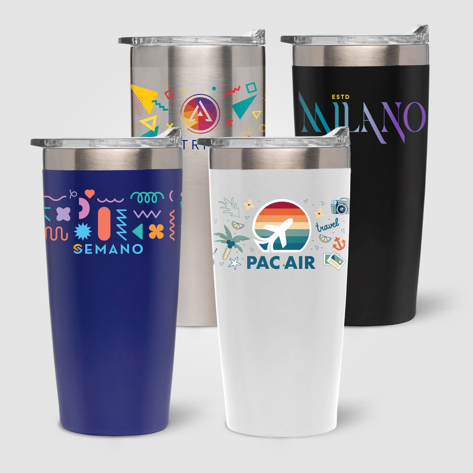 Branded Stainless Steel Tall Tumbler