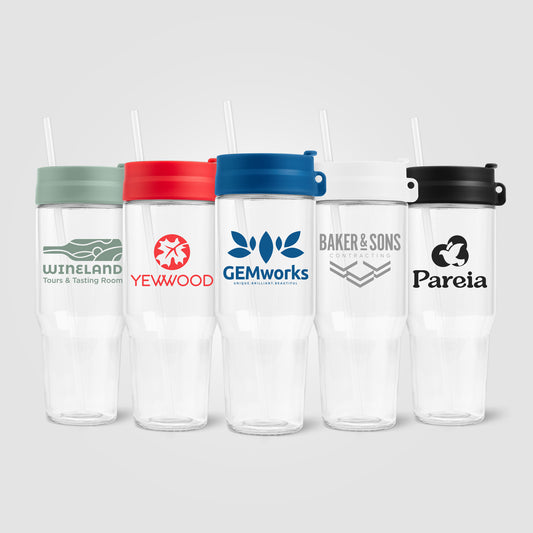 Recycled Glass Straw Tumbler