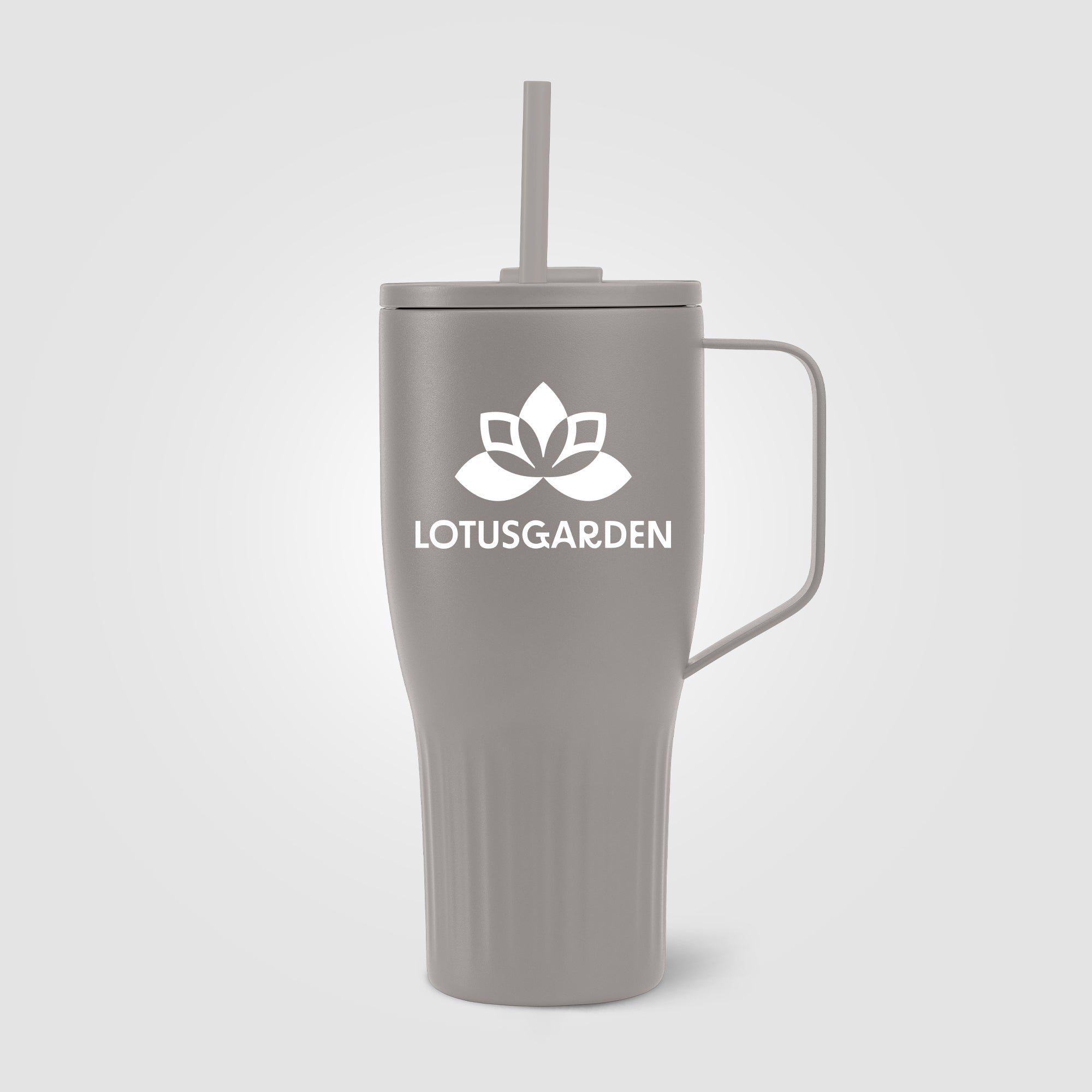 Branded Stainless Steel Straw Tumbler with Handle