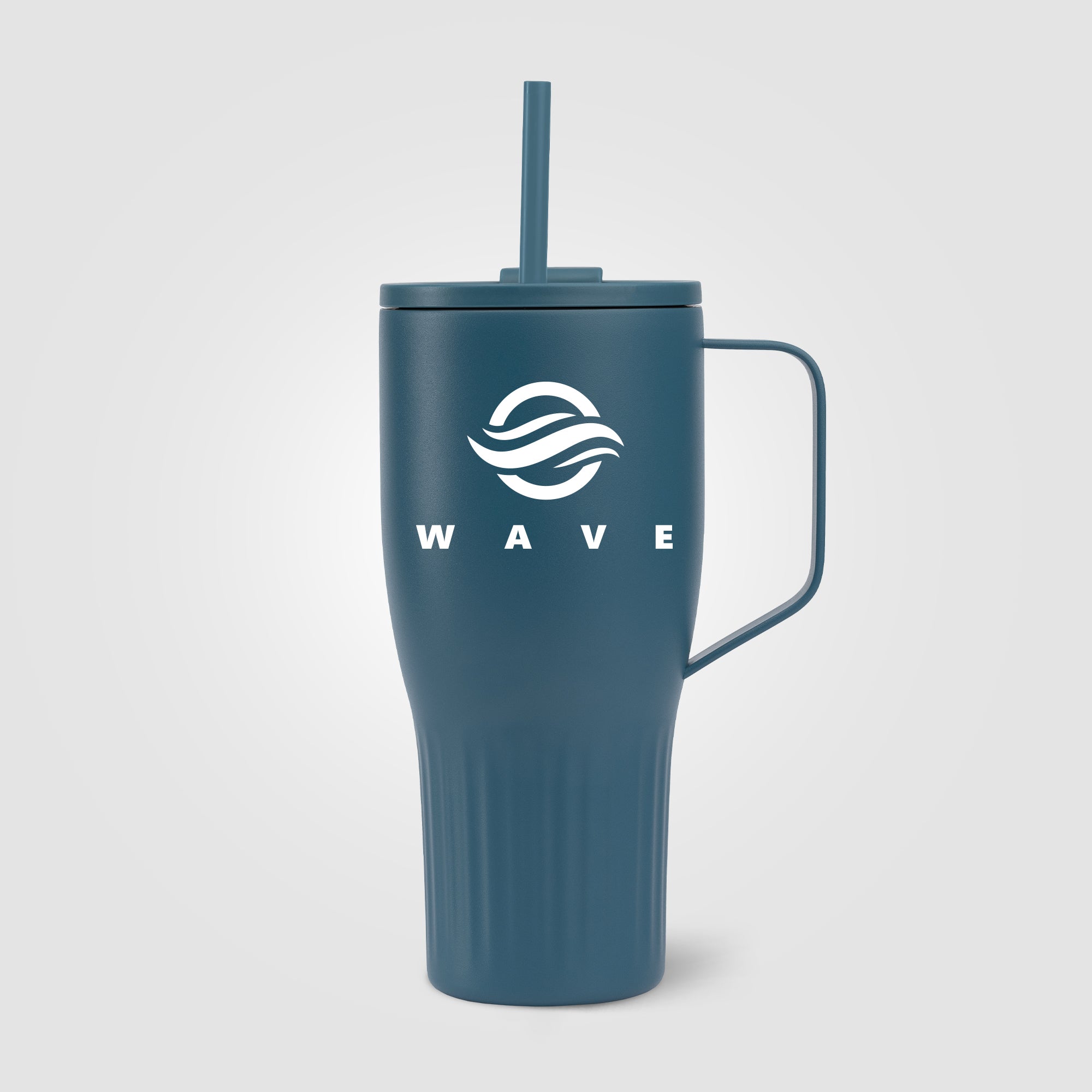 Branded Stainless Steel Straw Tumbler with Handle