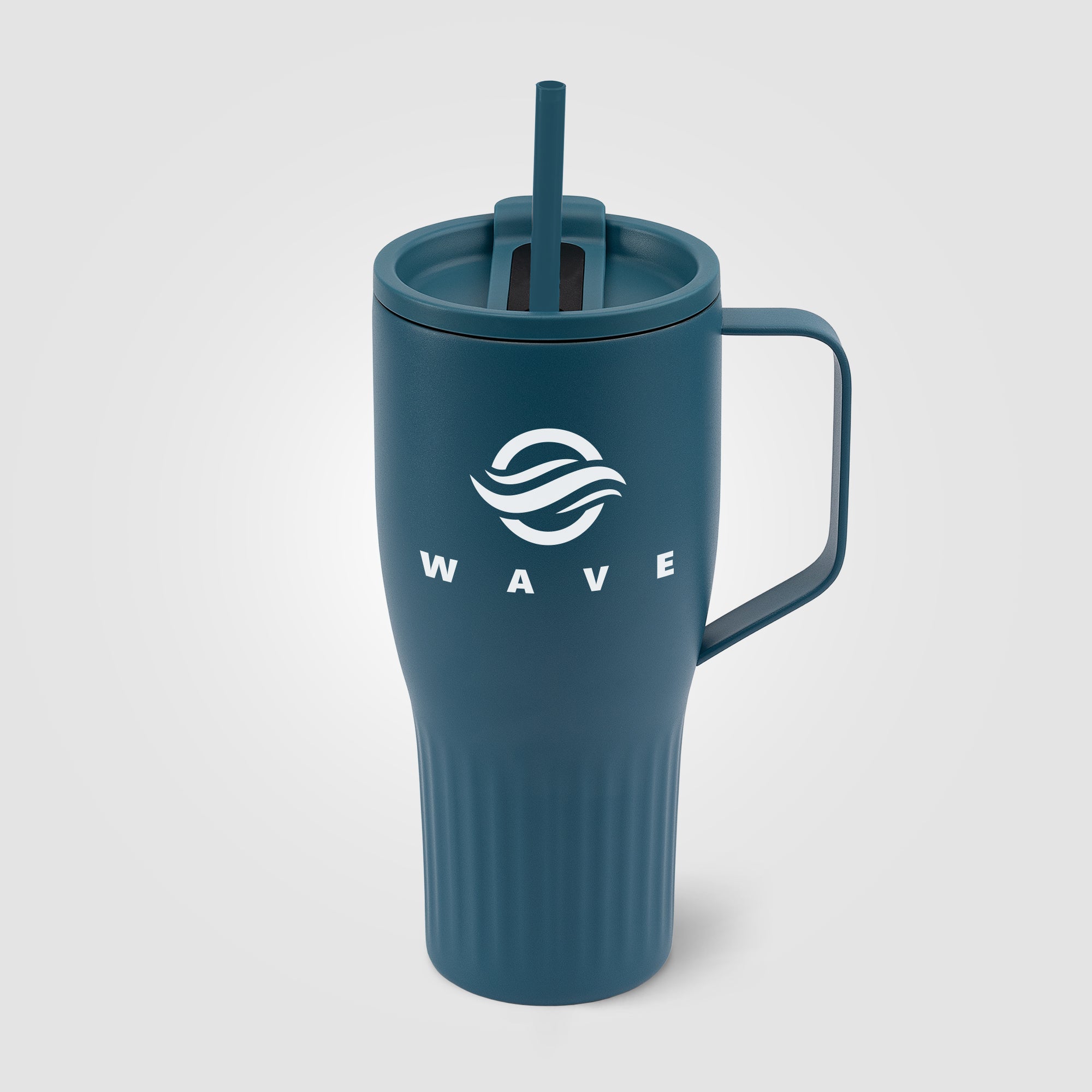 Branded Stainless Steel Straw Tumbler with Handle