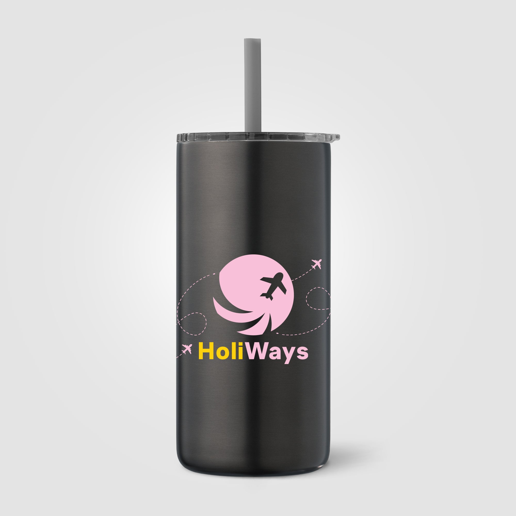 Branded Stainless Steel Straw Tumbler