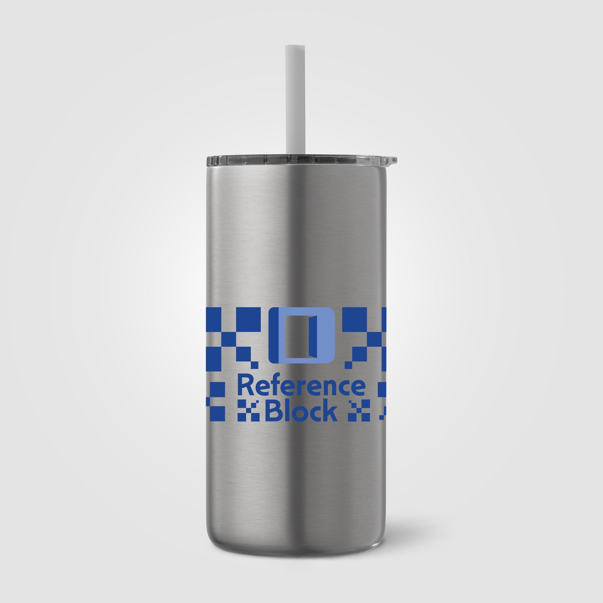 Branded Stainless Steel Straw Tumbler