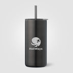 Branded Stainless Steel Straw Tumbler