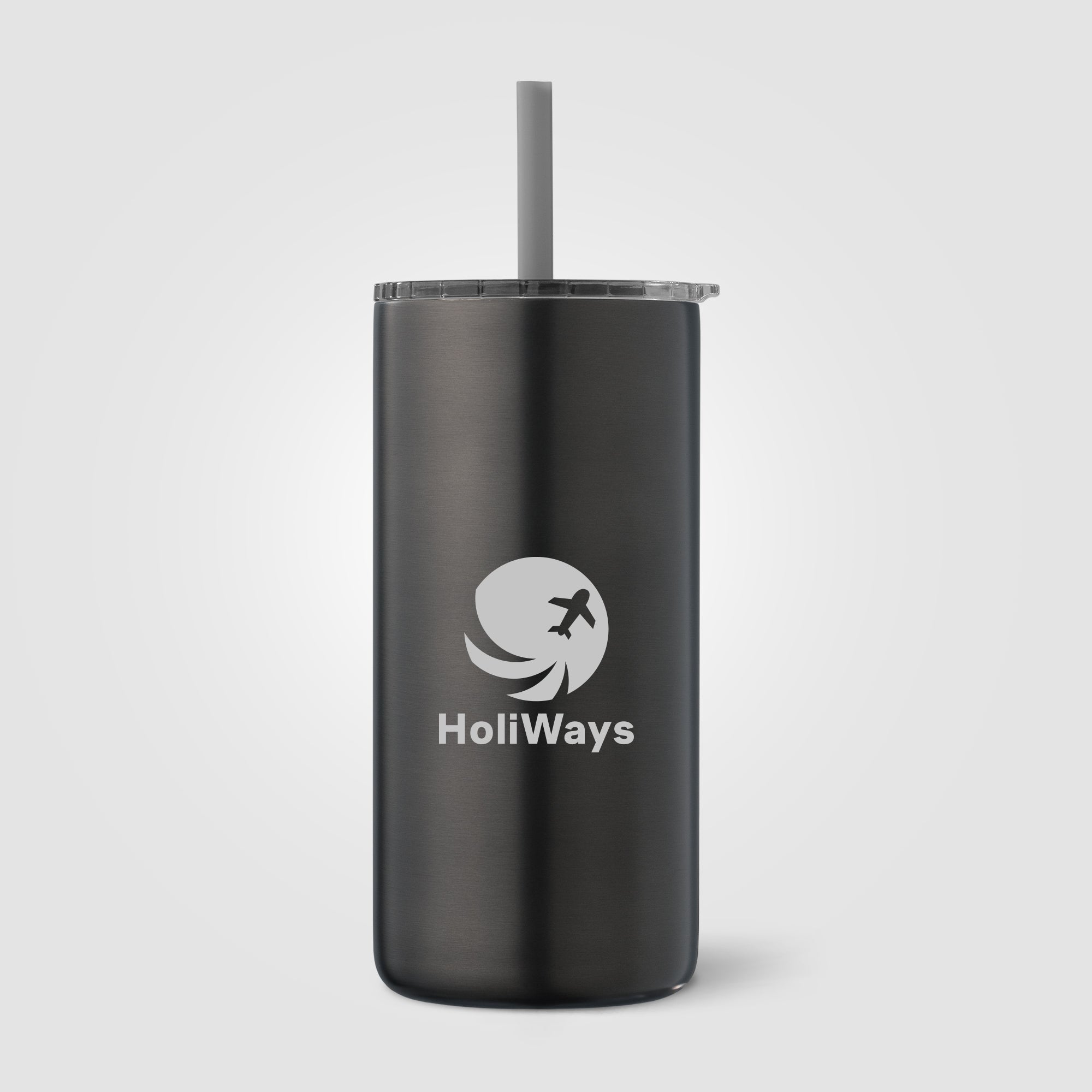 Branded Stainless Steel Straw Tumbler