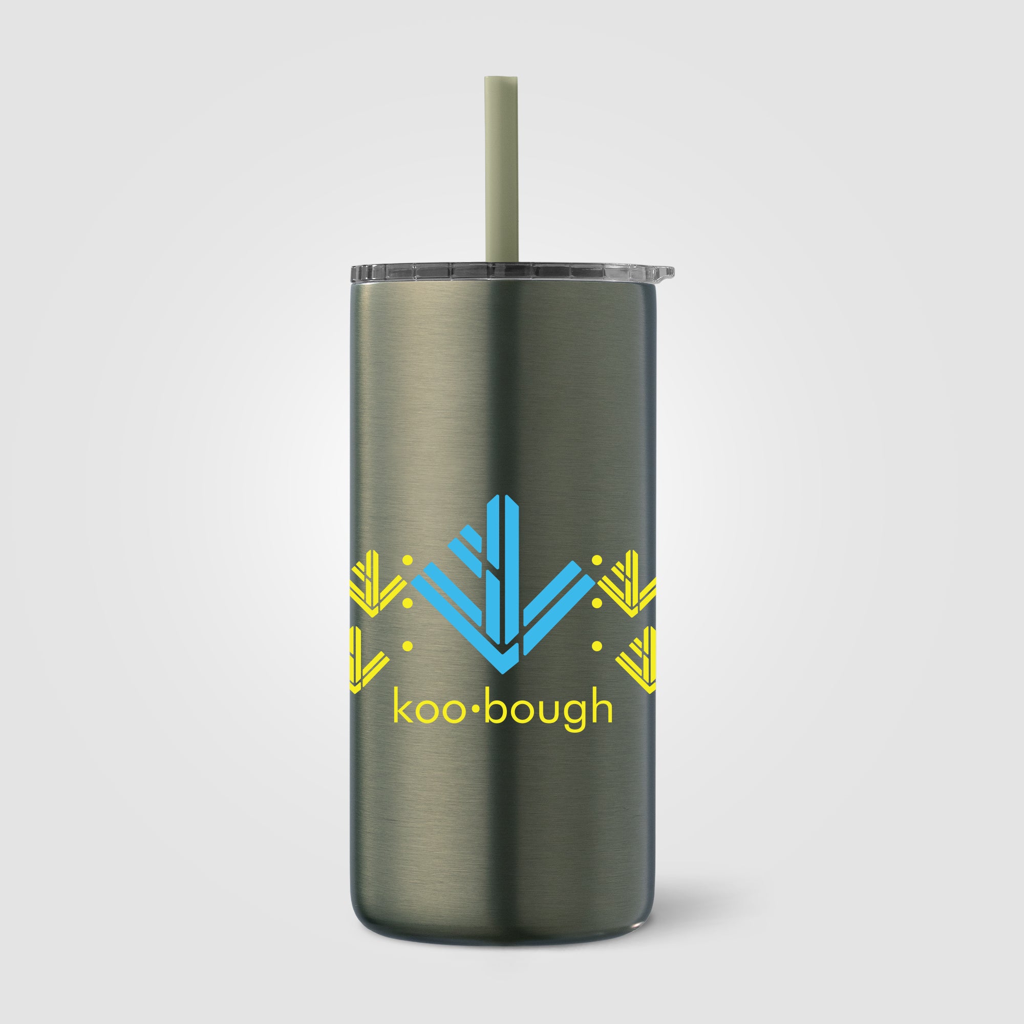 Branded Stainless Steel Straw Tumbler