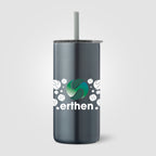 Branded Stainless Steel Straw Tumbler