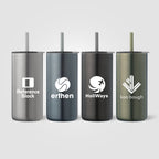 Branded Stainless Steel Straw Tumbler