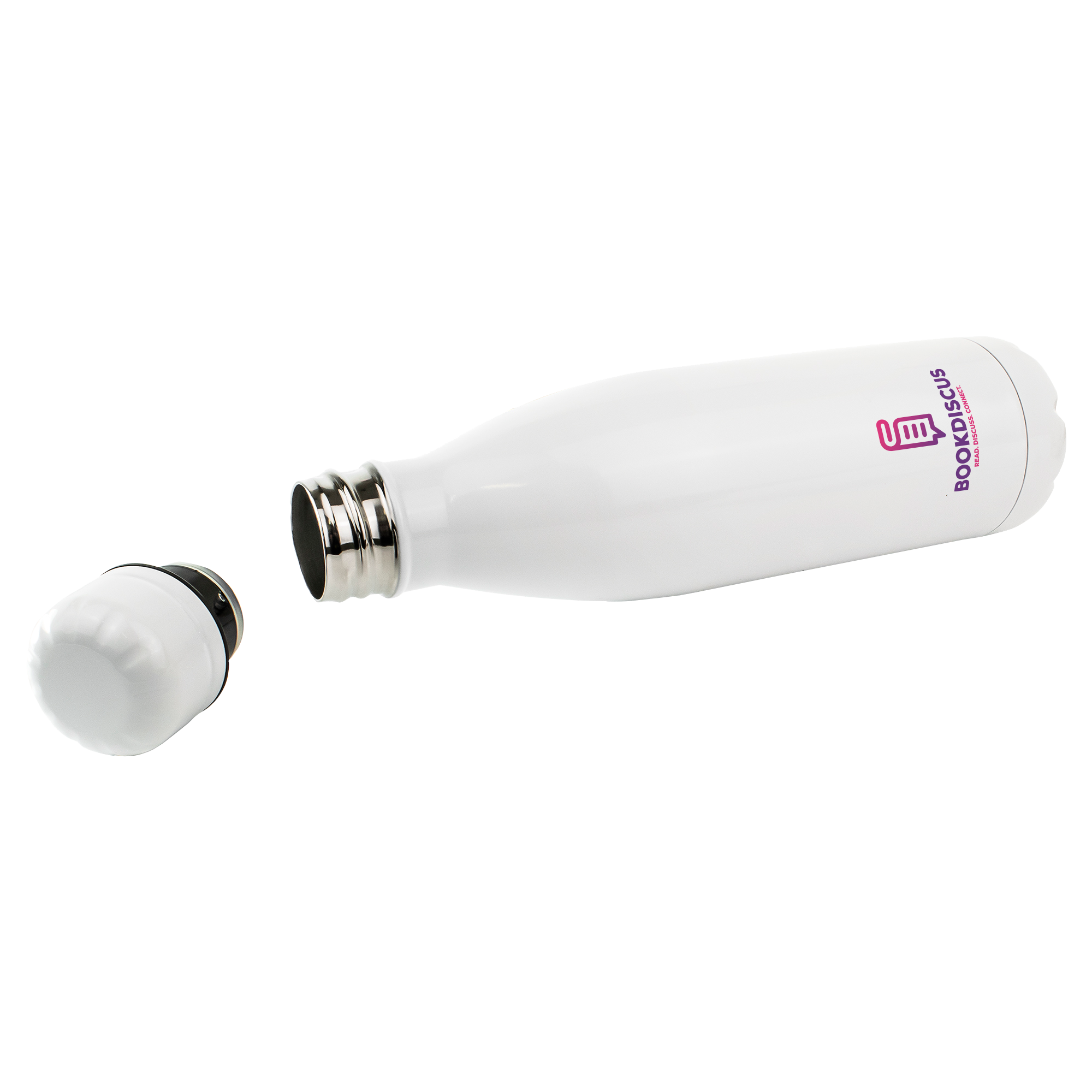 Branded Engraved or Printed Thermal Water Bottle - White
