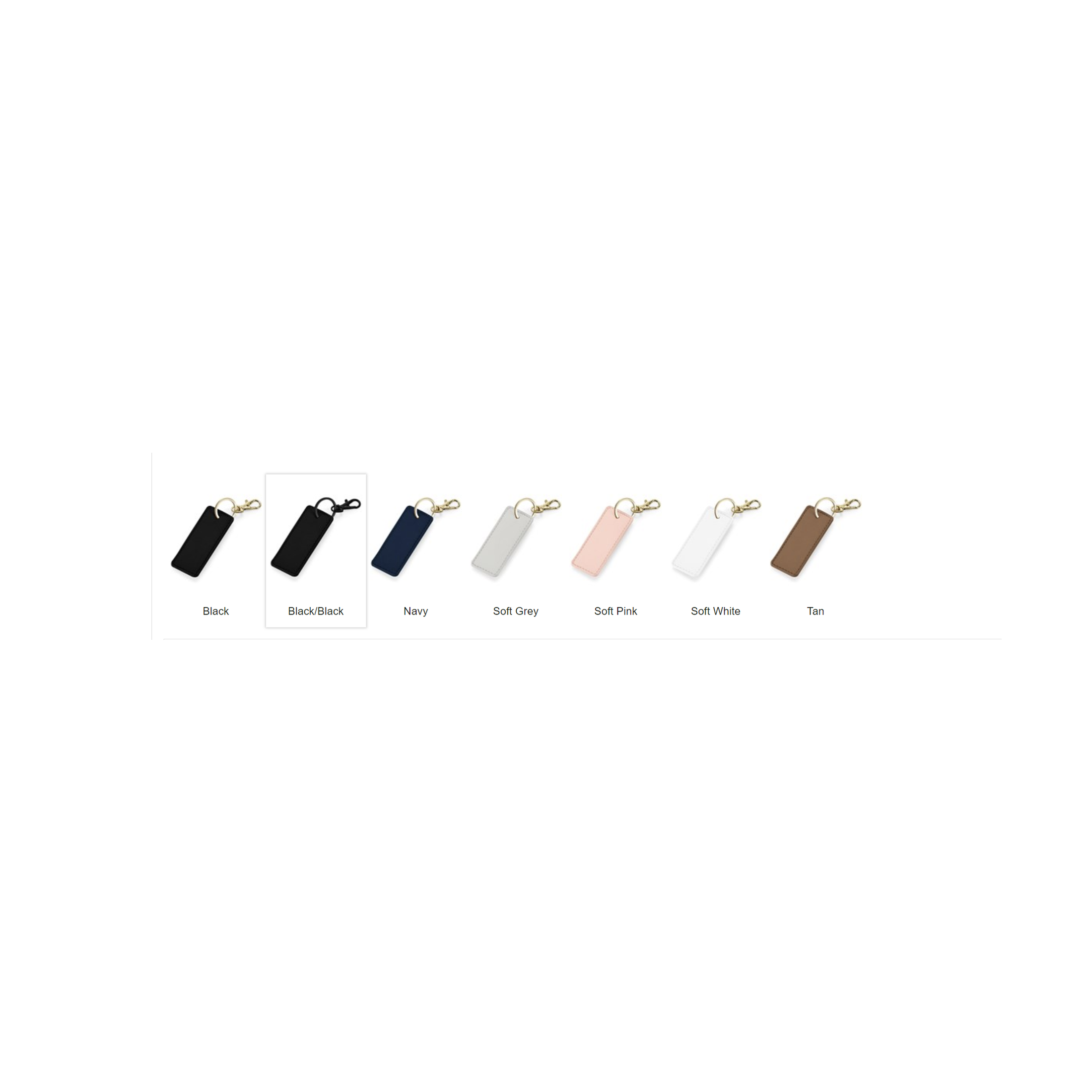 PU Leather Branded Tab Bag Charm Keyring
