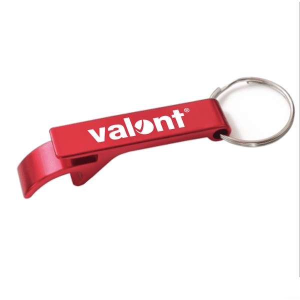 Branded Red Metal Bottle Opener Keyring