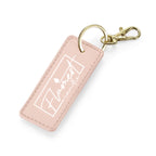 PU Leather Branded Tab Bag Charm Keyring