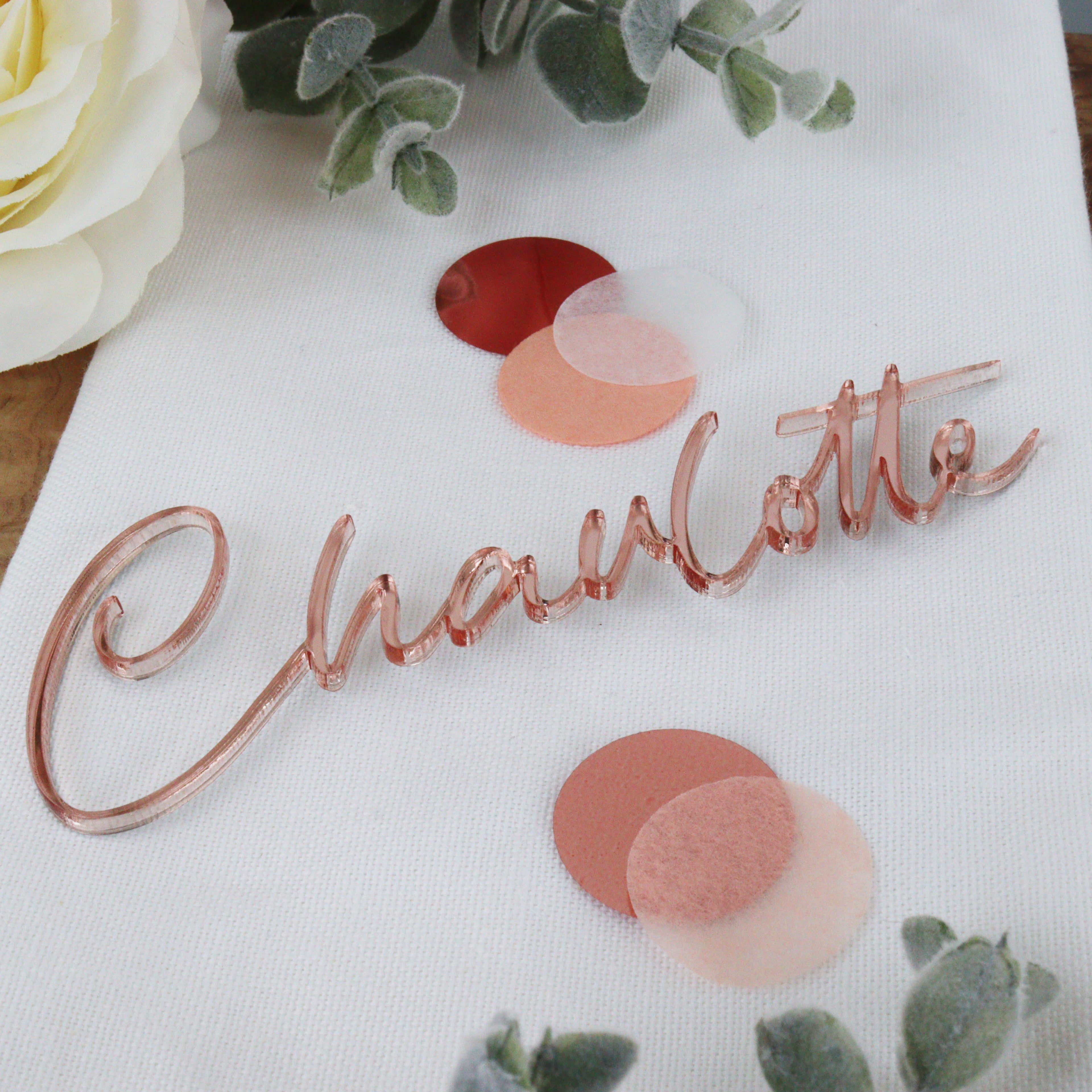 Custom Rose Gold Table Place Settings