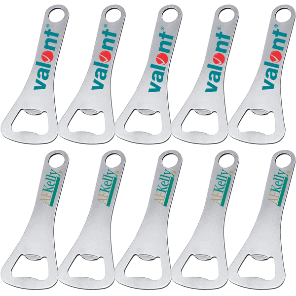 Branded Stainless Steel Silver Bottle Opener