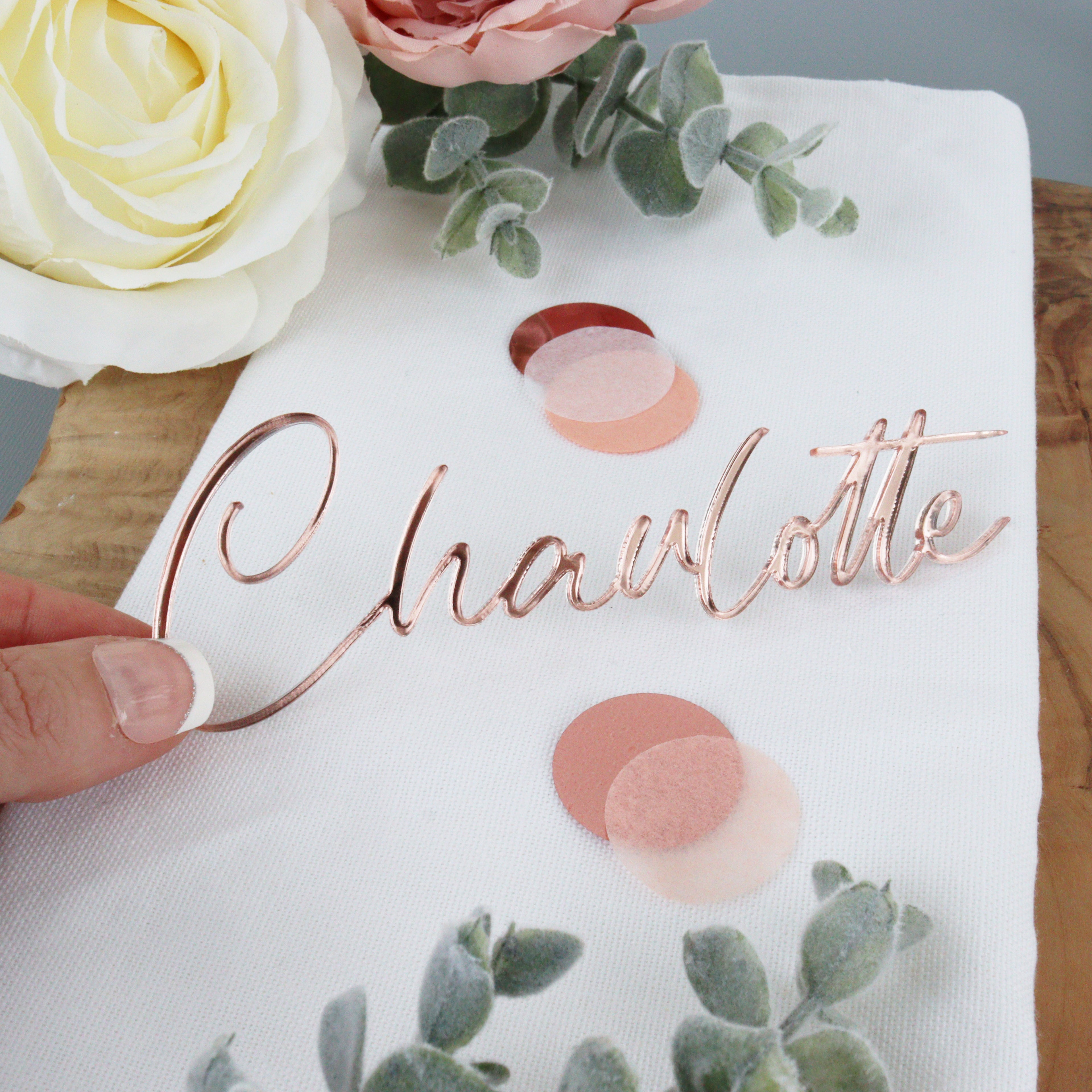 Custom Rose Gold Table Place Settings