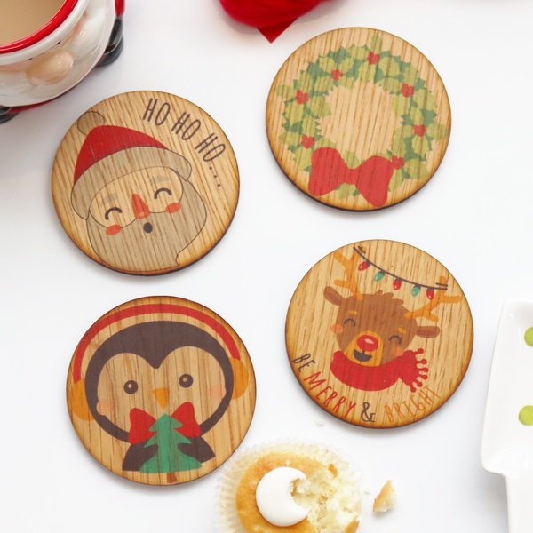 Branded Wooden Novelty Coasters