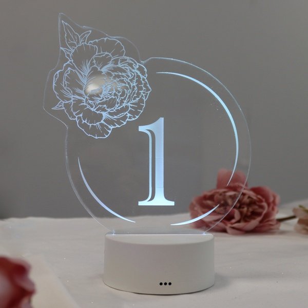 Light Up Centrepiece Table Number