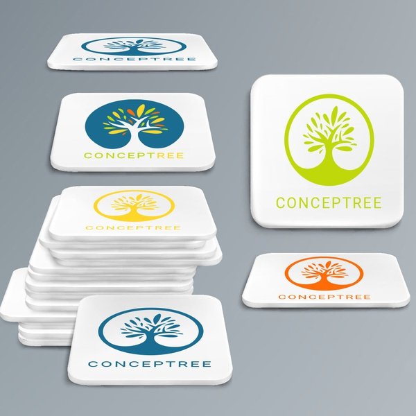 Branded White Acrylic Coaster